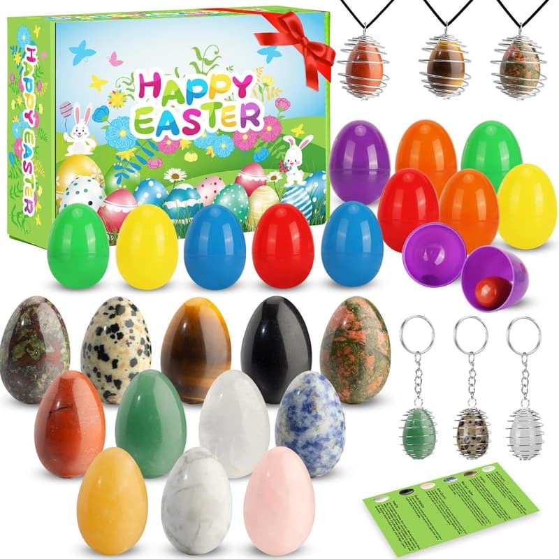 Easter Basket Stuffers: 12 Gem Crystal Eggs Collection