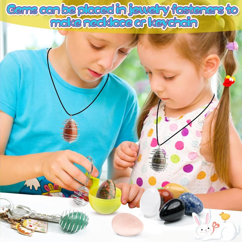 Easter Basket Stuffers: 12 Gem Crystal Eggs Collection