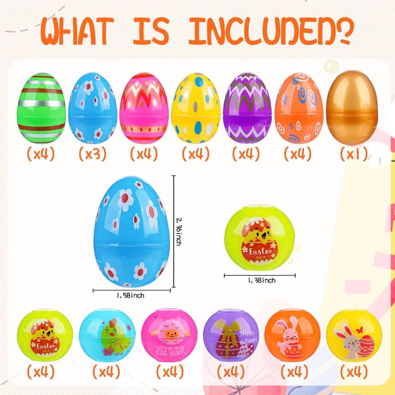 24 Pack Easter Eggs with Fidget Spinners - Kids' Party Favors