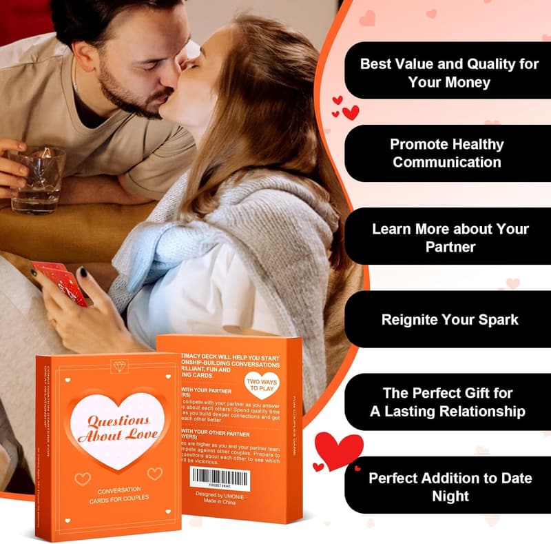 Valentine's Day Conversation Cards for Couples - Strengthen Relationships