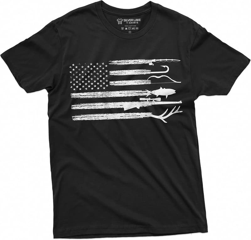Patriotic Men's Camo Fishing Shirt for Father's Day