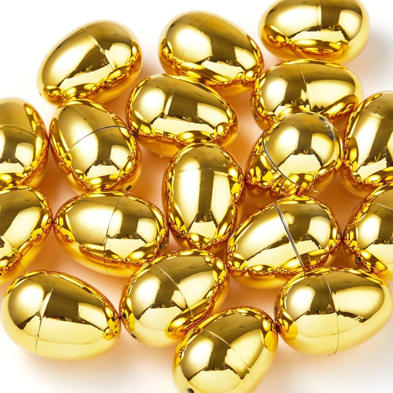 Gold Fillable Easter Eggs - 72 Pack for Hunts and Parties