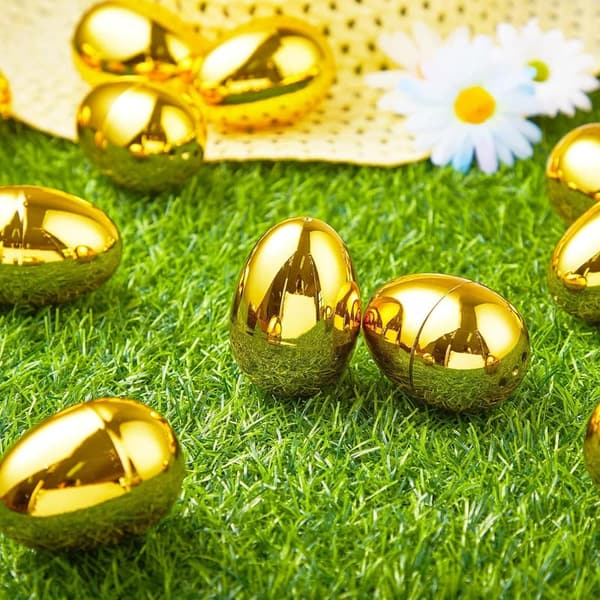 Gold Fillable Easter Eggs - 72 Pack for Hunts and Parties