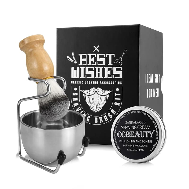 Men's Shaving Brush and Bowl Set - 4-in-1 Kit for Father's Day