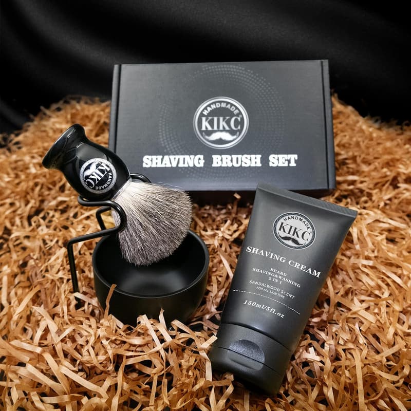 Deluxe Wet Shaving Kit with Badger Brush & Stainless Bowl
