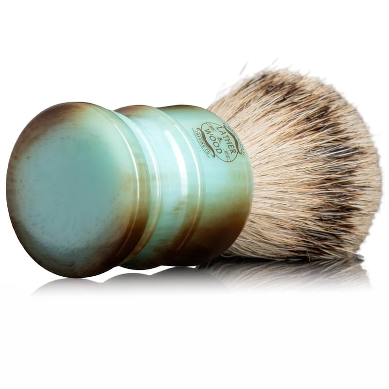 Premium Badger Hair Shaving Brush for Men with Blue Agate Handle