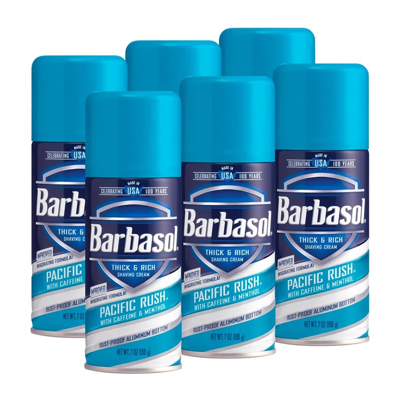 Barbasol Pacific Rush Shaving Cream, 7 oz, Set of 6