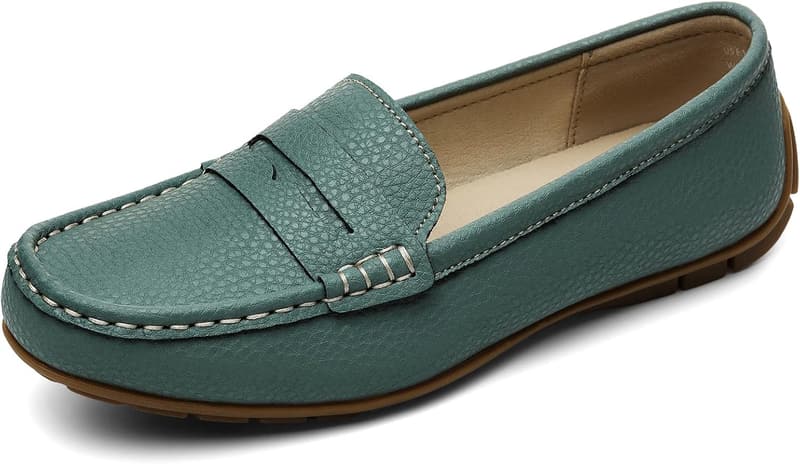 Women's Lightweight Leather Penny Loafers for Casual or Work