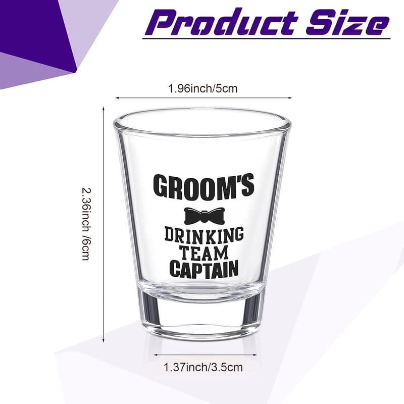 Groomsmen Shot Glasses - Set of 12 for Wedding Party