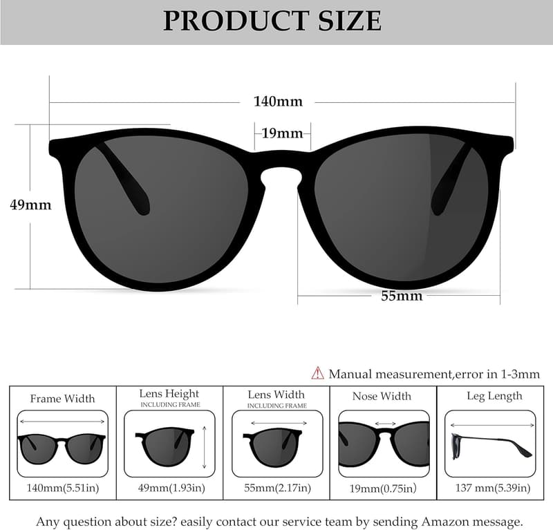 Vintage Round Polarized Sunglasses for Men and Women - UV400 Protection