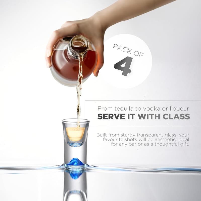 Waterdrop Design Shot Glass Set - 4 Glasses - Perfect for Groomsmen