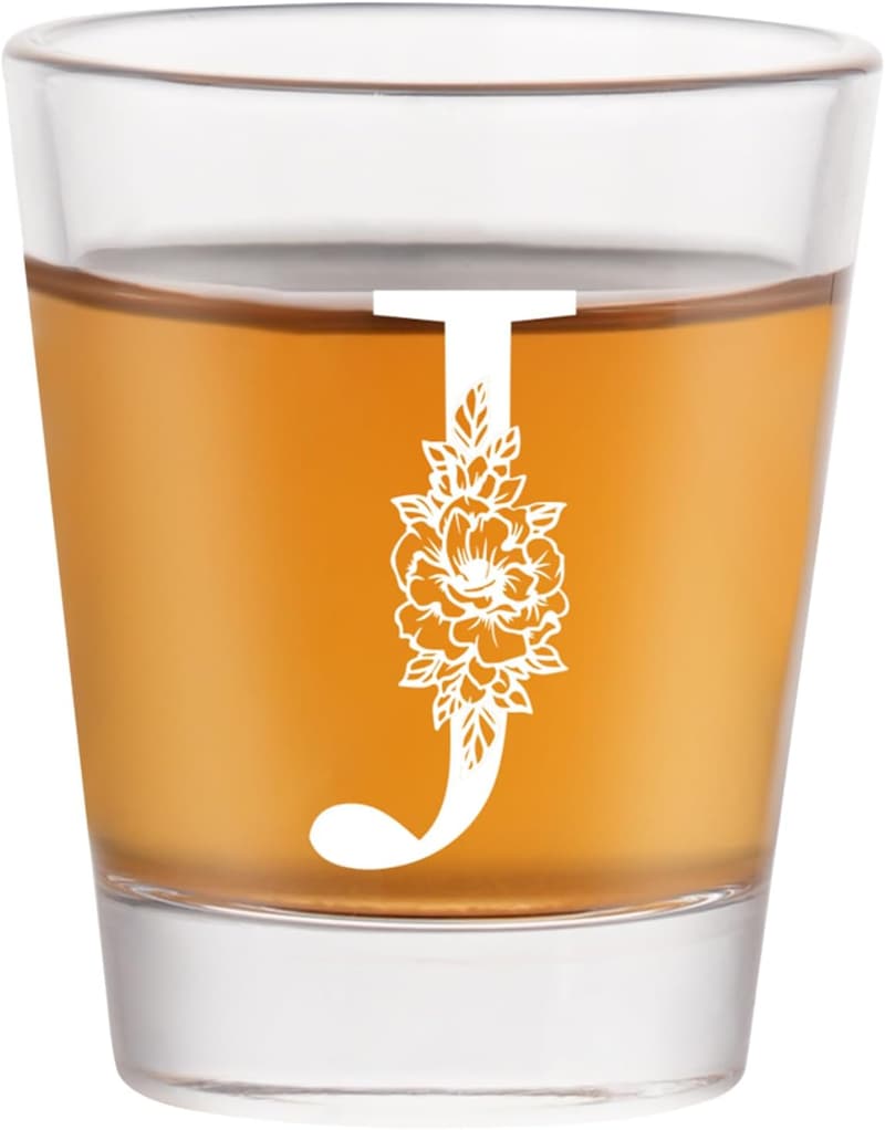 Funny Initial Shot Glass with Heavy Base - 1.5 oz Gift for All