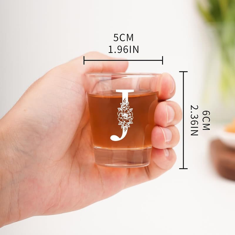 Funny Initial Shot Glass with Heavy Base - 1.5 oz Gift for All