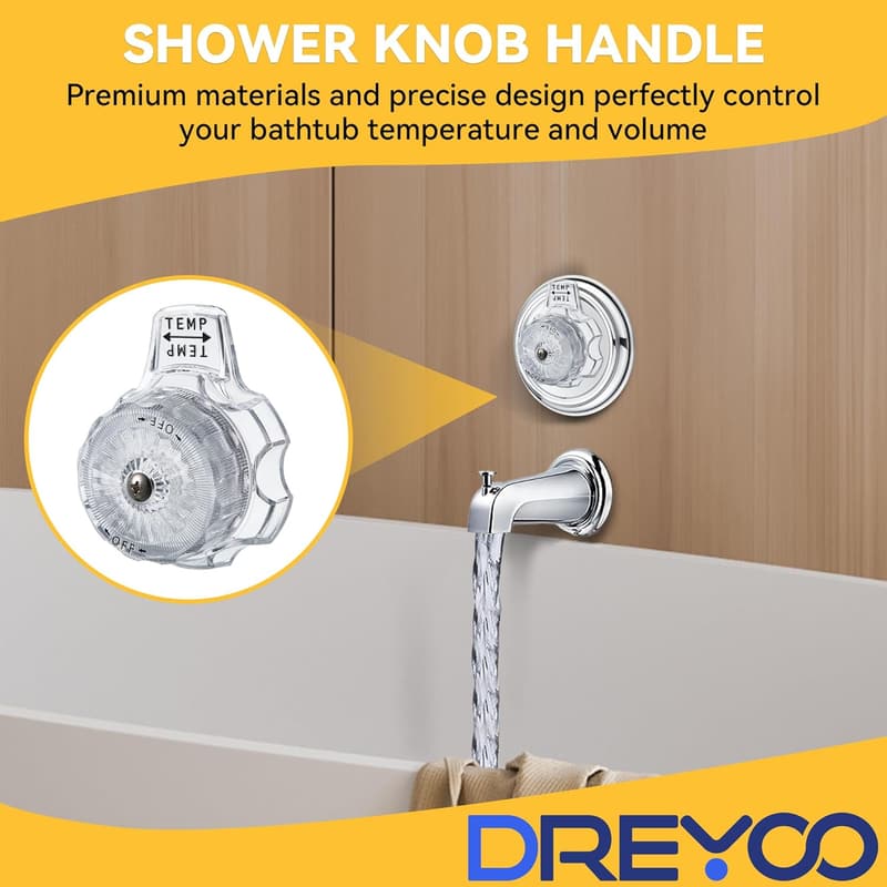 Mixet Tub & Shower Knob Replacement Volume Control Handle Set