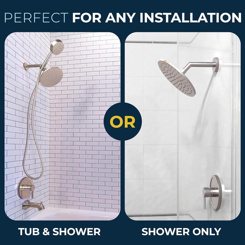 Brushed Gold Single-Handle Shower Trim Kit with Valve Control