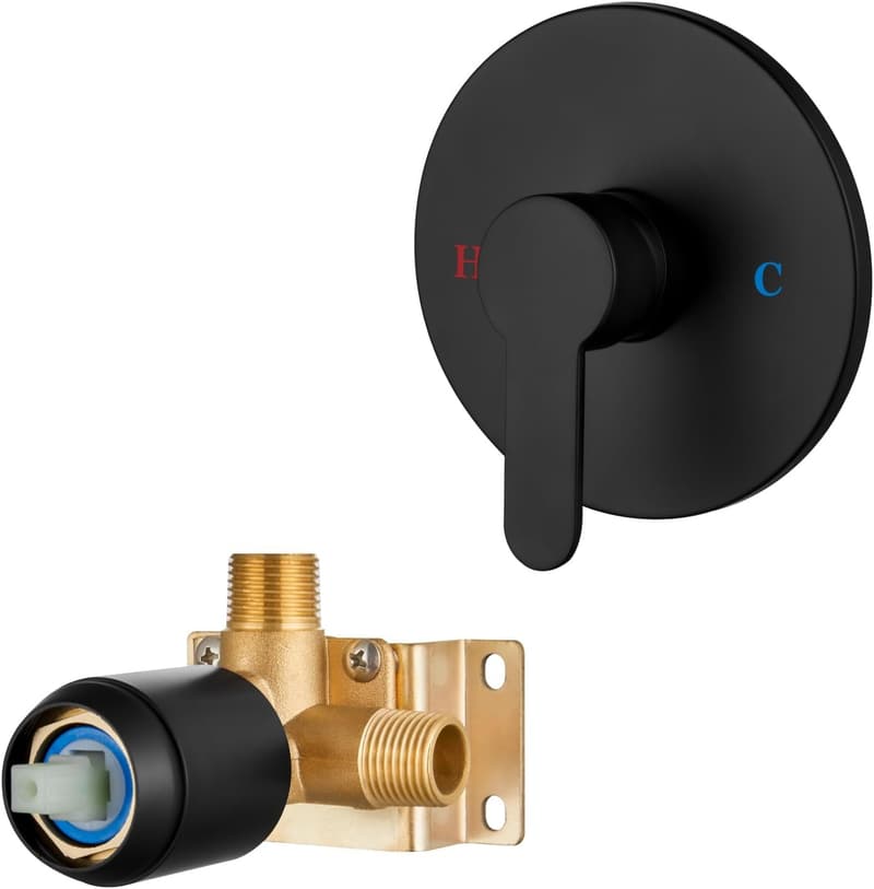 Matte Black Single-Handle Shower Valve Trim Kit