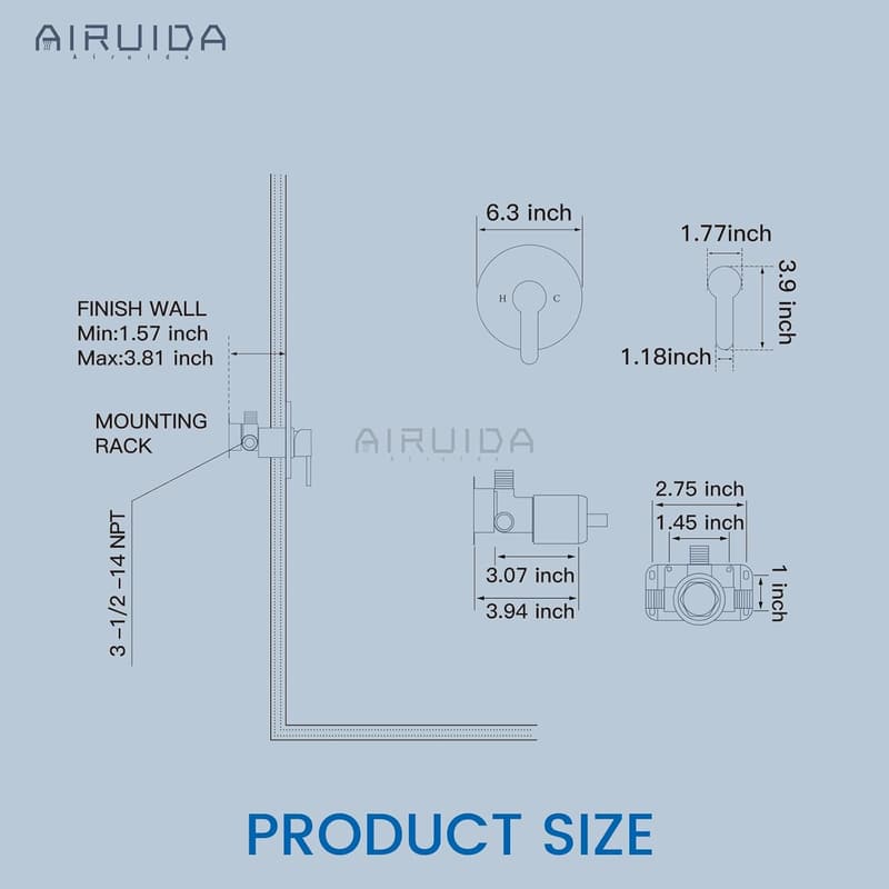Matte Black Single-Handle Shower Valve Trim Kit