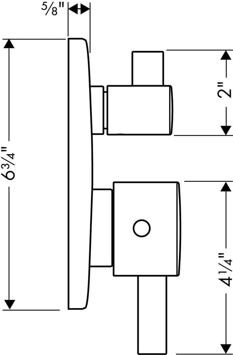 Chrome Thermostatic Shower Valve Trim with Diverter