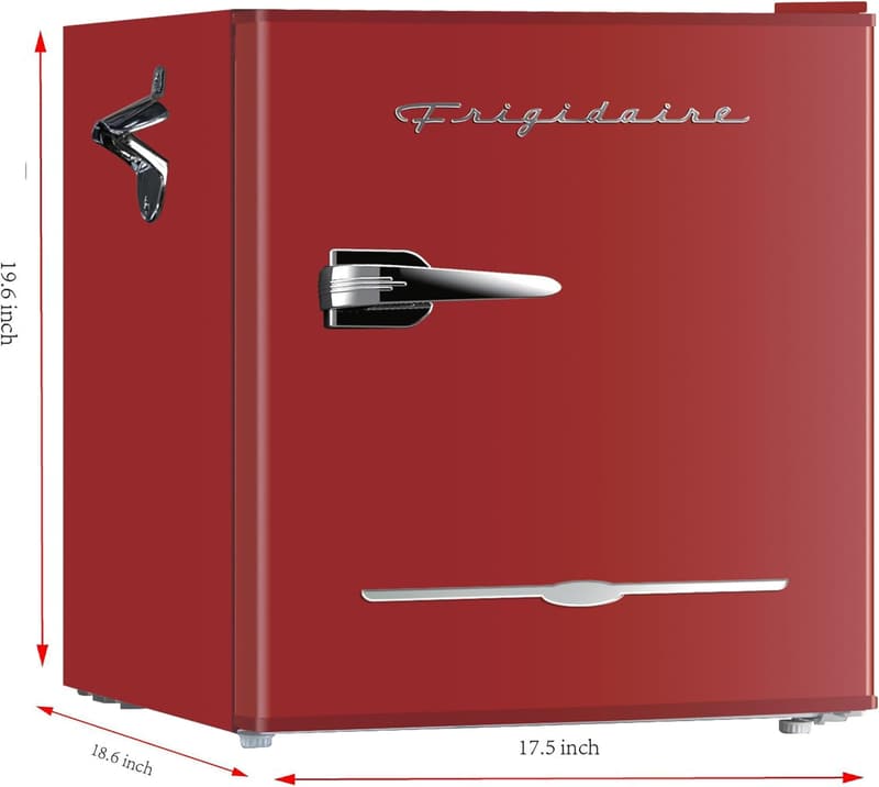 1.6 cu. ft. Retro Bar Fridge with Side Bottle Opener - Red