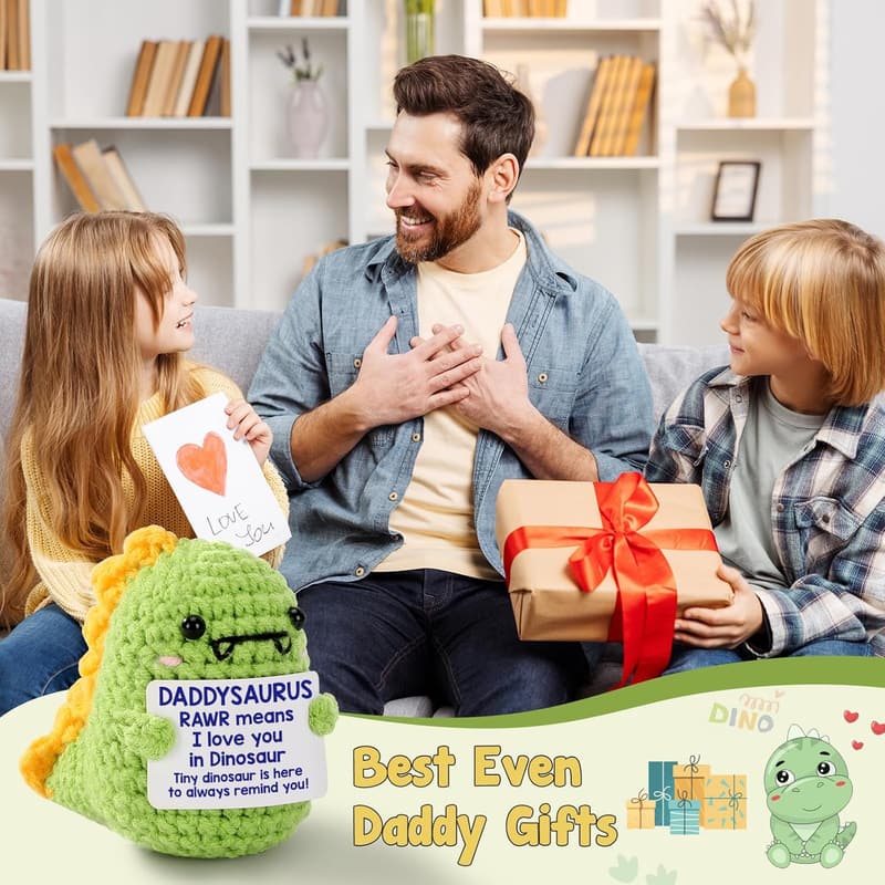 Handmade Crochet Dinosaur Gift for Father's Day