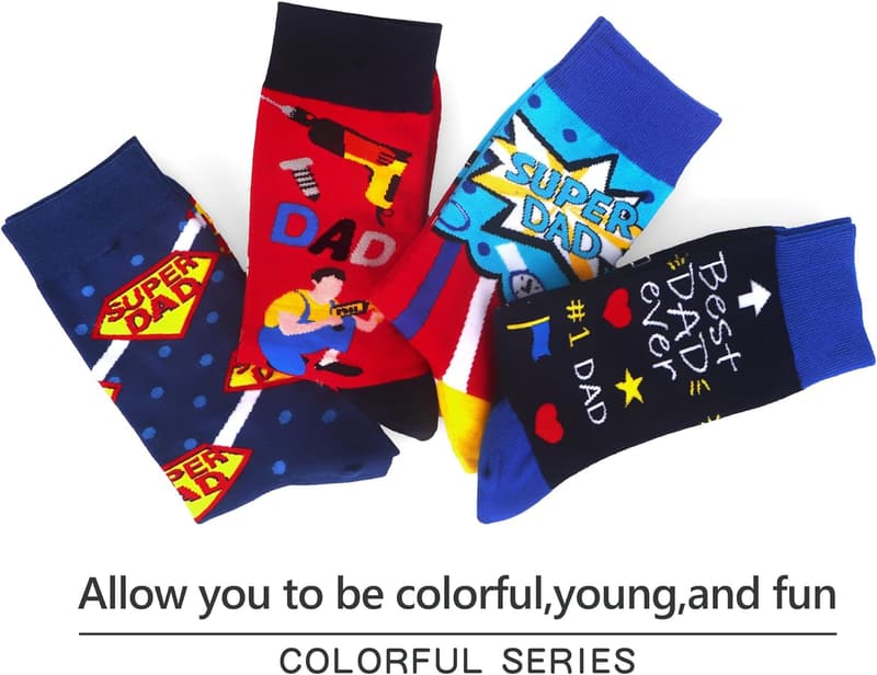 Funny Novelty Men's Dress Socks - Great Gift for Dad