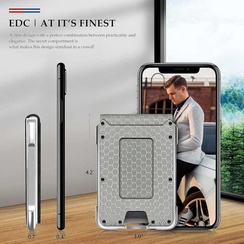 Tactical Bifold Wallet with Metal RFID Blocking for Men