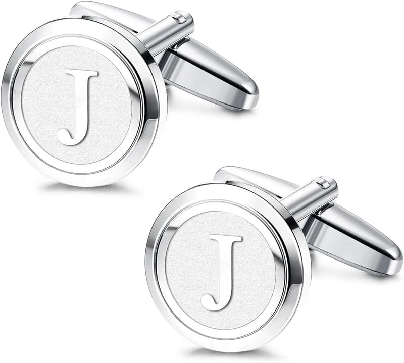 Personalized Gold Initial Cufflinks for Men - Gift for Groom
