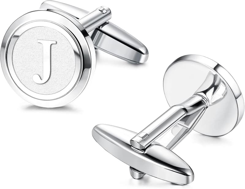 Personalized Gold Initial Cufflinks for Men - Gift for Groom