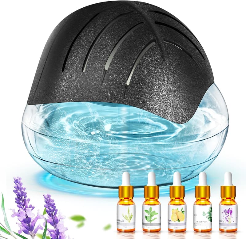 Aroma Diffuser & Air Purifier with LED Night Light (Black)