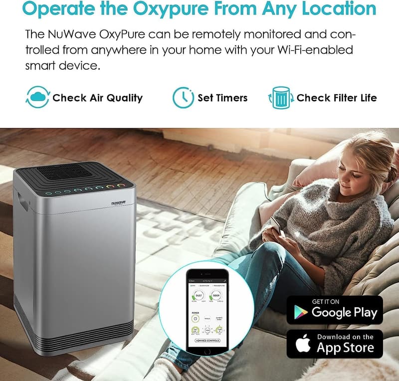 OxyPure Ultra Clean Air Purifier for Extra Large Rooms with 5-Stage Filtration
