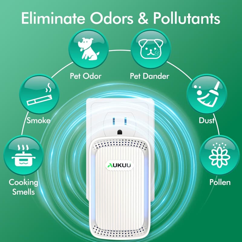Portable Negative Ion Air Purifiers - 4 Pack for Home & Office