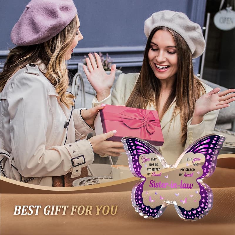 Birthday Gift for Sister-in-Law - Butterfly Acrylic Plaque