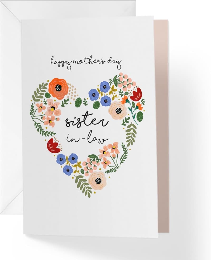 Mother's Day Card for Sister-in-Law | Floral Heart Design