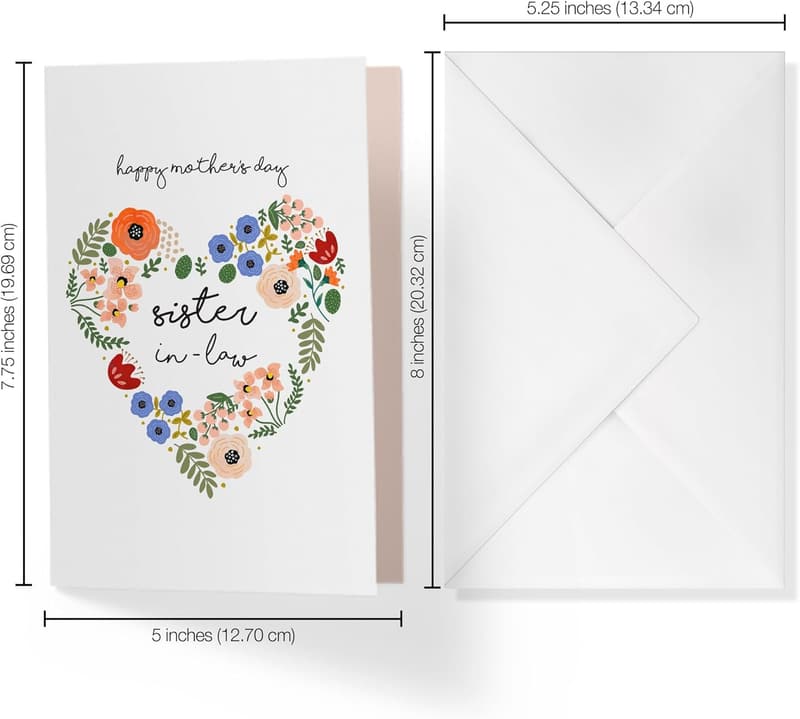 Mother's Day Card for Sister-in-Law | Floral Heart Design