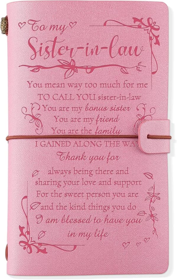 Sister-in-Law Leather Journal - 140 Page Refills for Graduation & Gifts