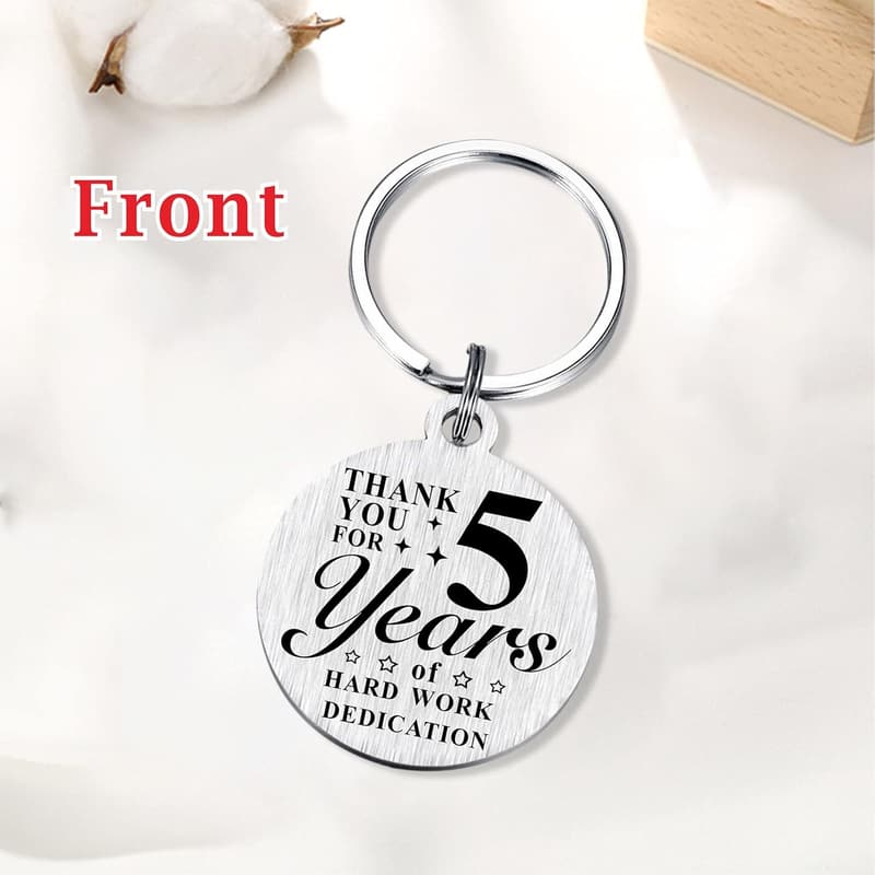 5th Work Anniversary Keychain Gift for Employees