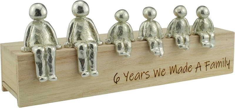 6th Anniversary Family Metal Ornament - Customizable Design