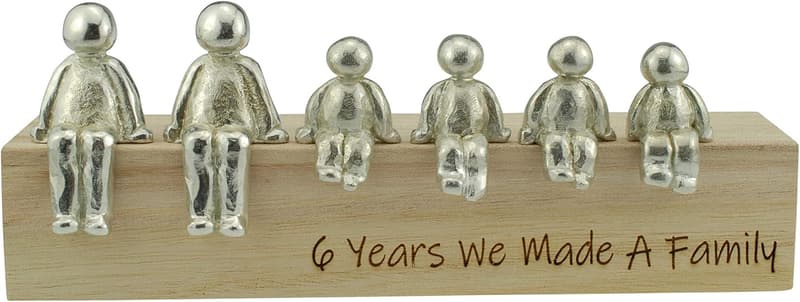 6th Anniversary Family Metal Ornament - Customizable Design