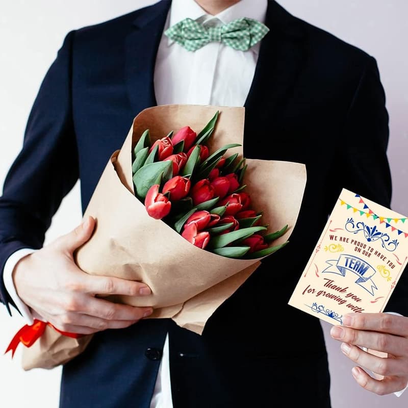 Employee Appreciation Cards - 30 Pack with Envelopes & Stickers