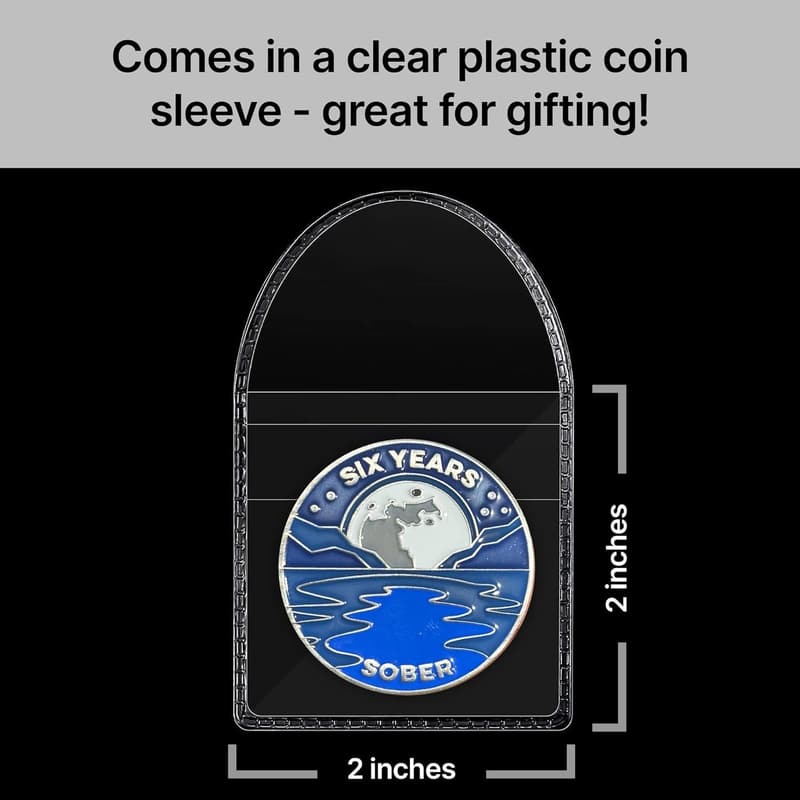 6th Anniversary Sobriety Token | Medallion for Men and Women