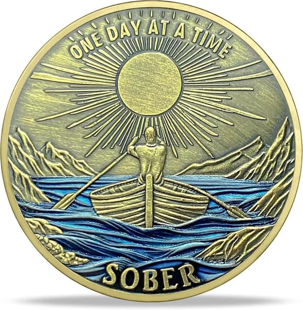 6-Month Sobriety AA Medallion with Serenity Prayer