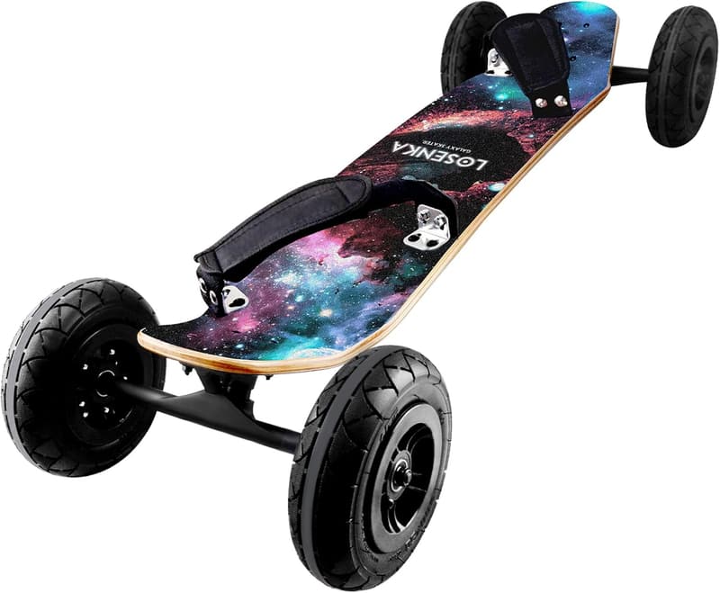 All-Terrain Mountainboard with Bindings for Cruising and Downhill