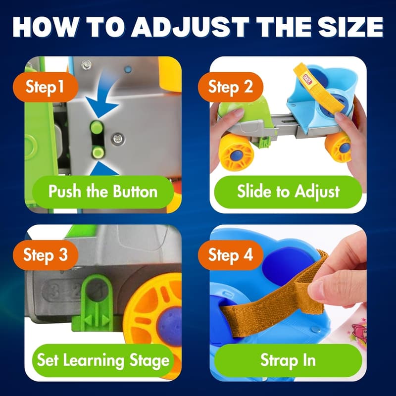 Beginner Adjustable Quad-Style Roller Skates for Kids