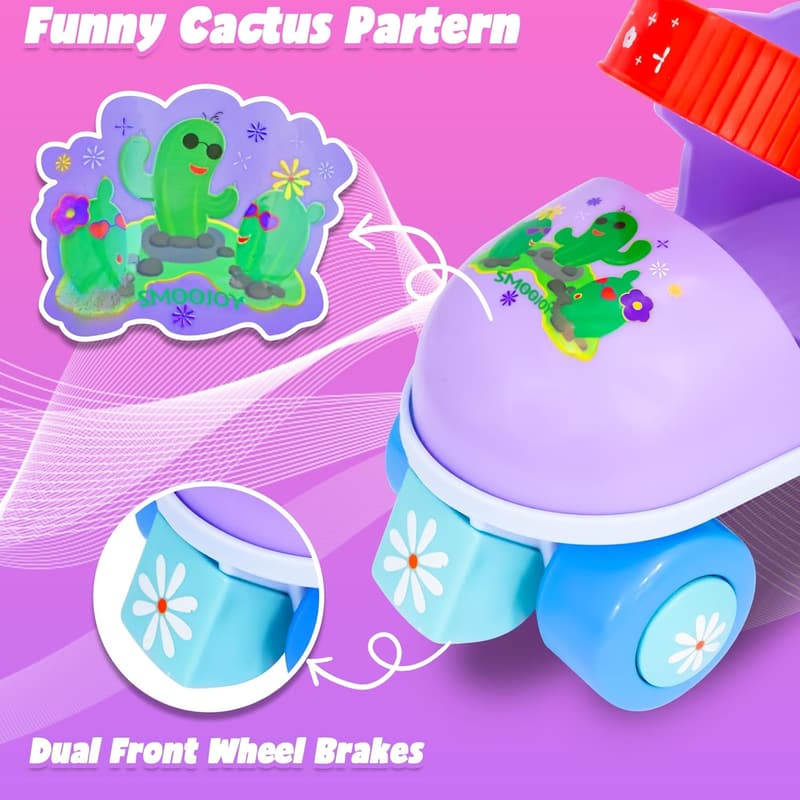 Adjustable Quad Roller Skates for Kids Ages 2-6