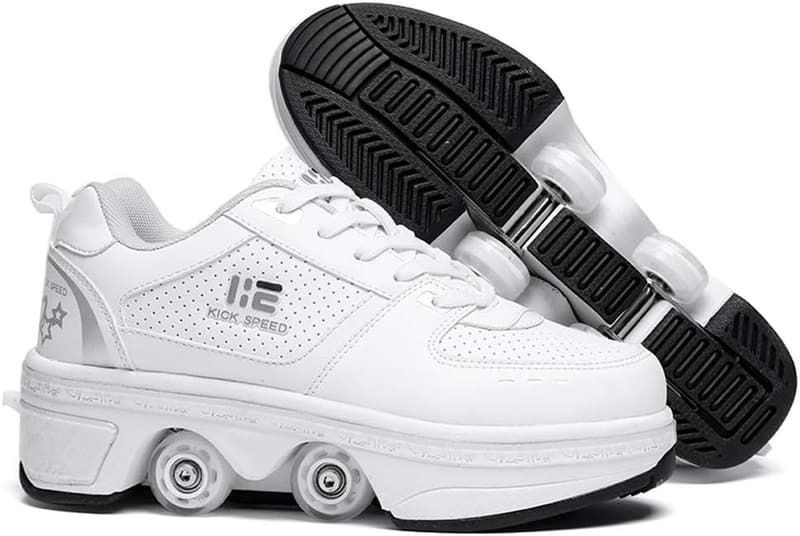 Unisex 2-in-1 Retractable Wheel Roller Skates/Sneakers