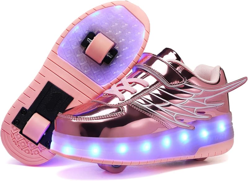 Light Up LED Roller Skate Shoes for Kids - Detachable Wheels