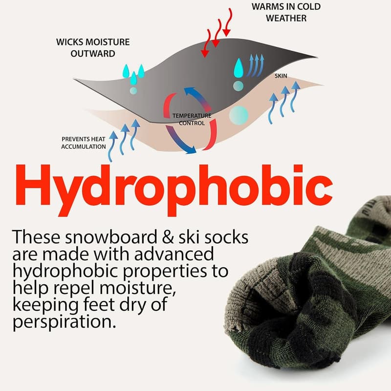 Warm Merino Wool Lightweight Ski Socks for Men and Women