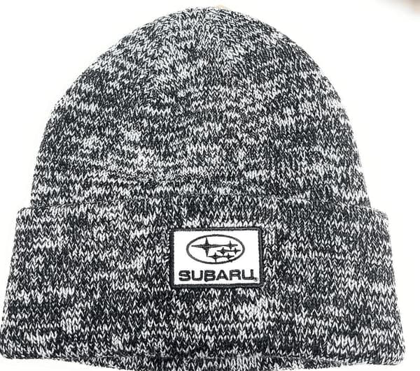 Subaru Genuine Heather Black Cuffed Knit Hat for Skiing