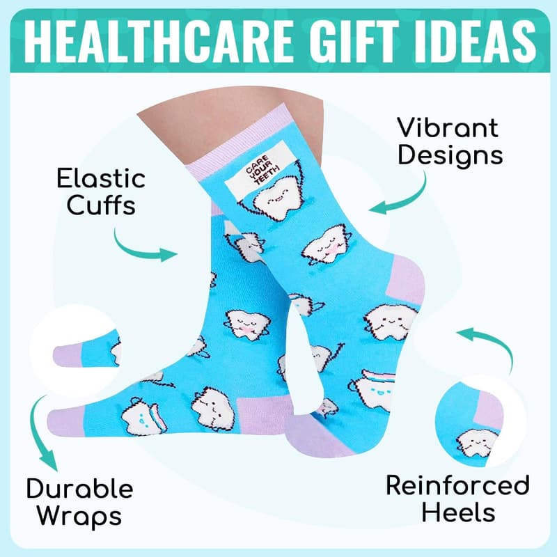 Nurse Appreciation Gift: Tooth Pattern Socks for Women