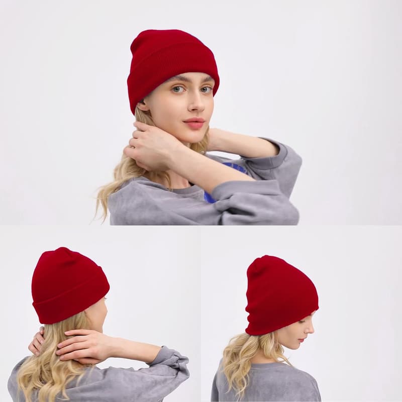 Winter Slouchy Beanie for Men and Women - Soft Knit Cuff Hat